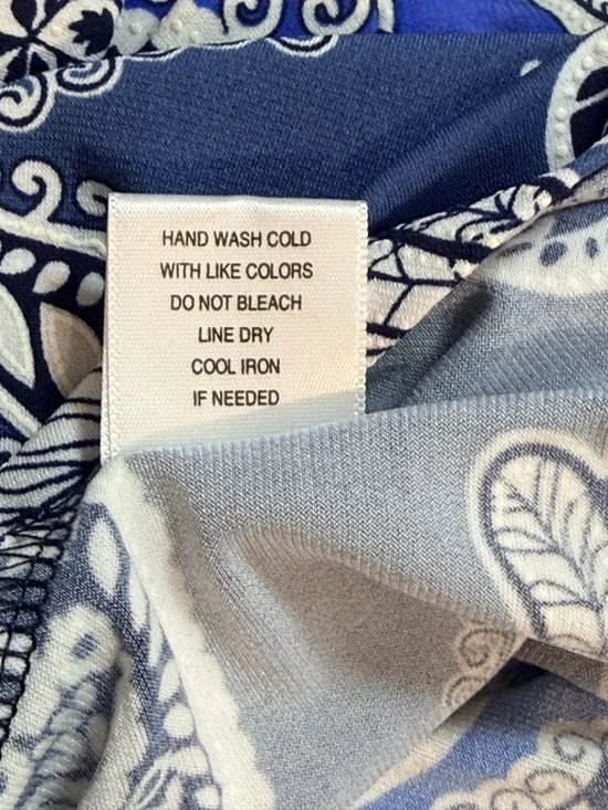 Sami & Jo Plus 2X Blue Paisley Cold Shoulder Ruffle Sleeve Blouse - Picture 6 of 6